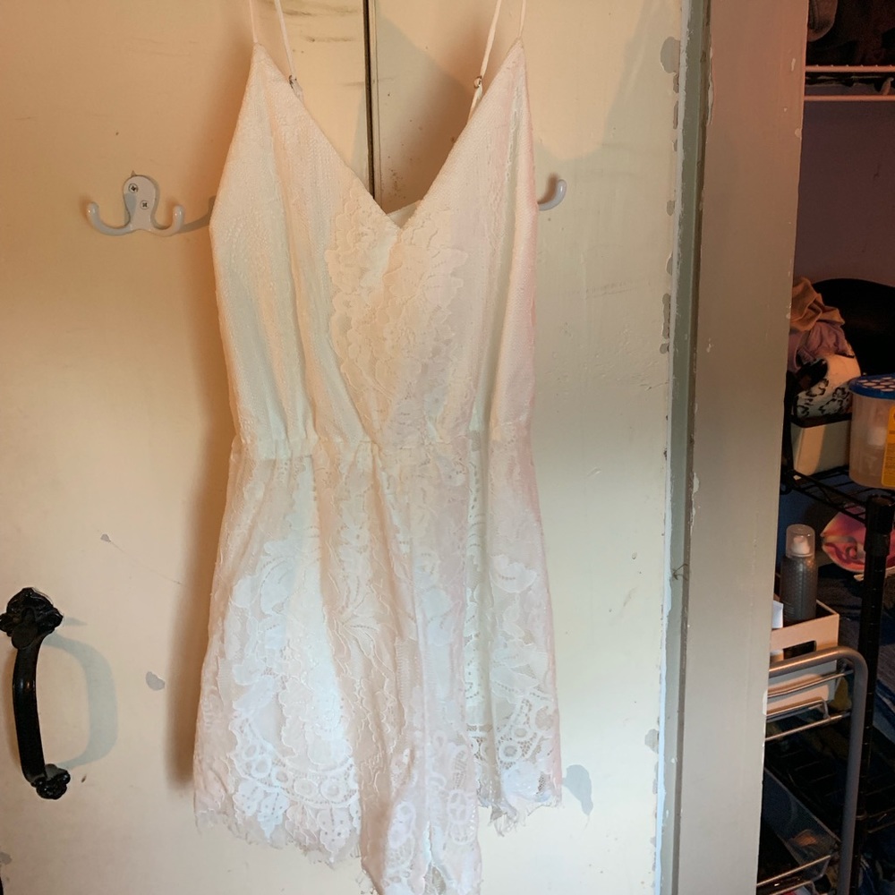 Tobi White Lace Romper